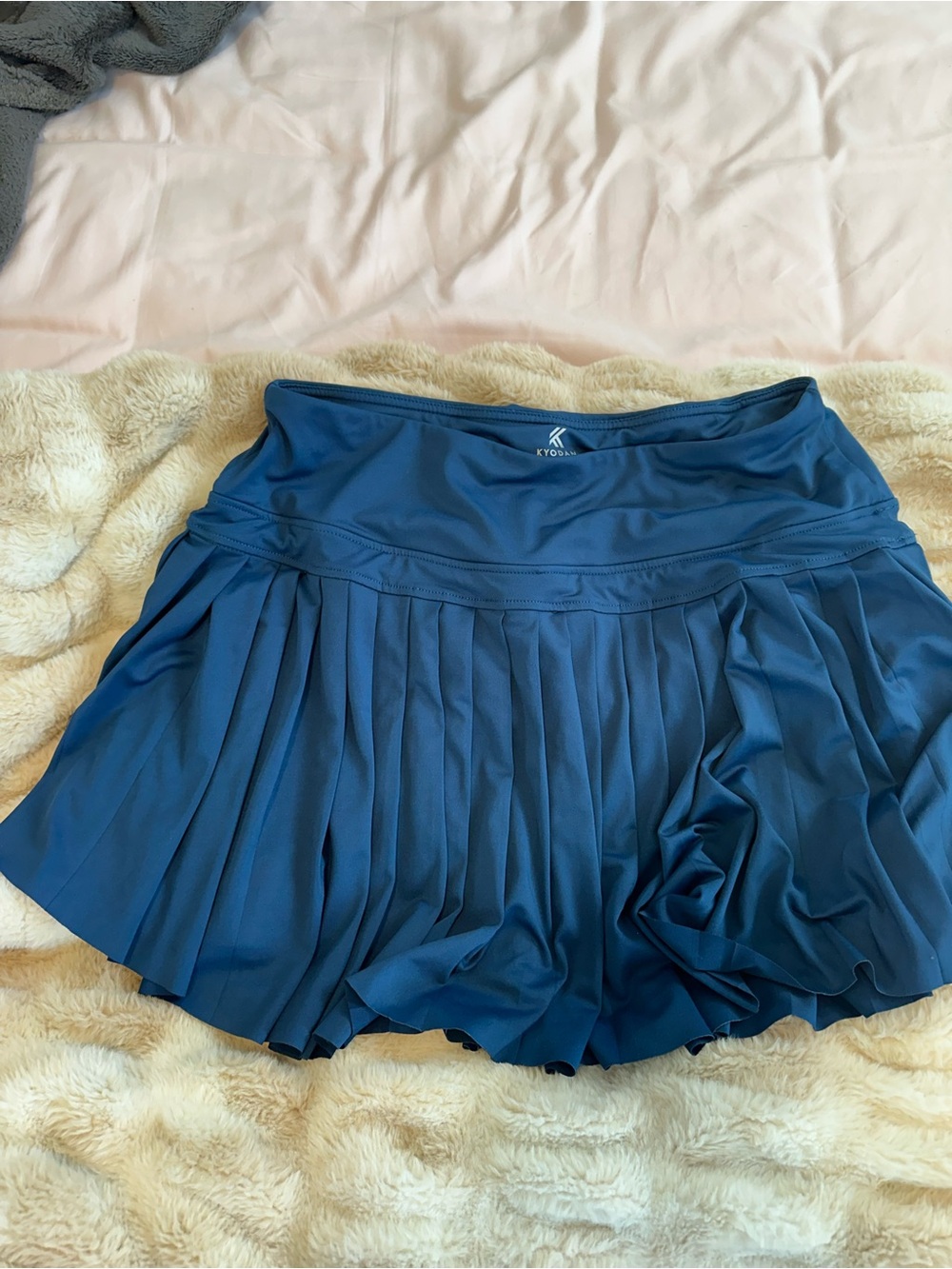 Pleated Athletic Skort in Teal Blue